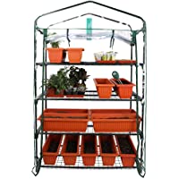 Los mejores  - Worth Garden 102cm de ancho Invernadero de 4 niveles con cubierta de lona de PVC y cremallera 160 x 102 x 49cm HxWxD…